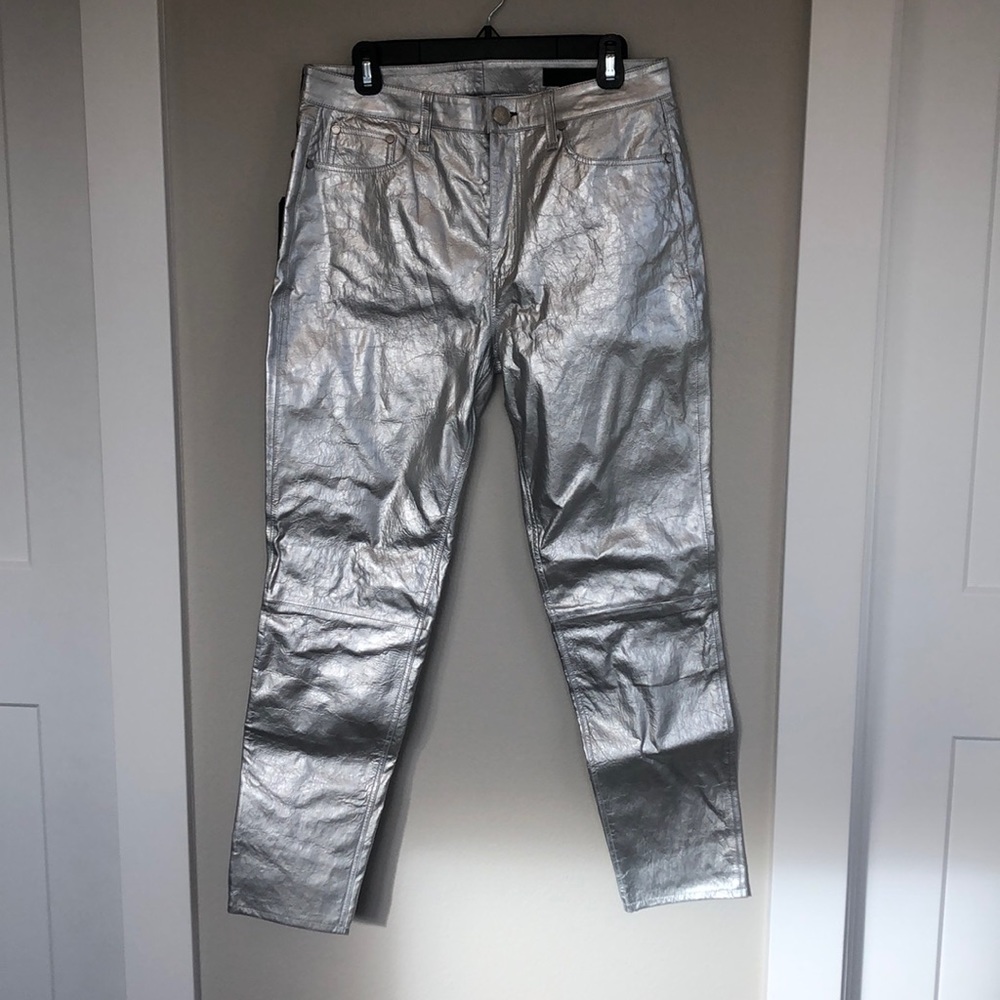NWT Rag & Bone silver high rise skinny pants